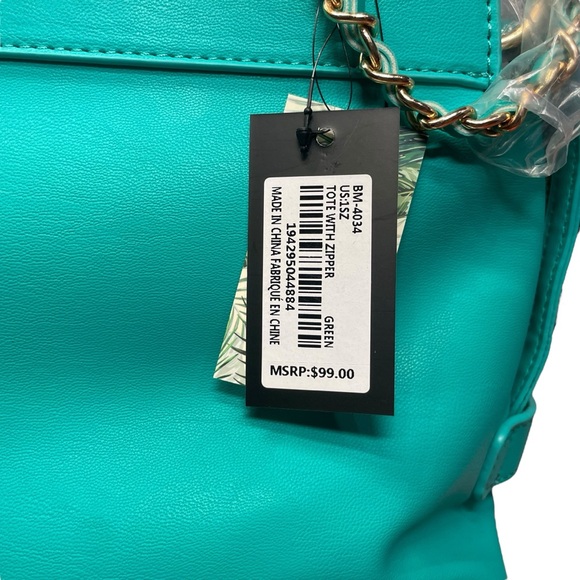 Studio Badgley Mischka Vegan Leather Green tote bag/shoulderbag. NEW with tags! - Picture 5 of 11